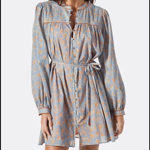 Joie Challensia dress in size Small color is faded Denim (blue multi) NWT!